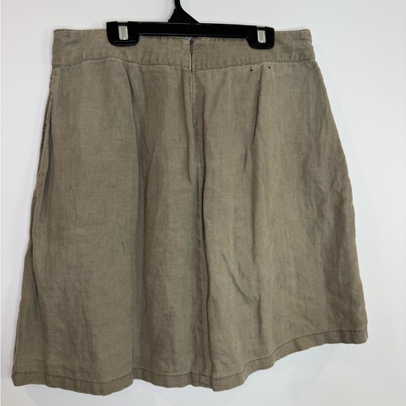 Simons stone gray linen Casual Tan mini Skirt y2k size 7 - Picture 6 of 7